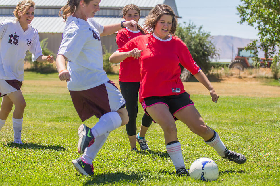 New Haven's Soccer Team in the middle of a game