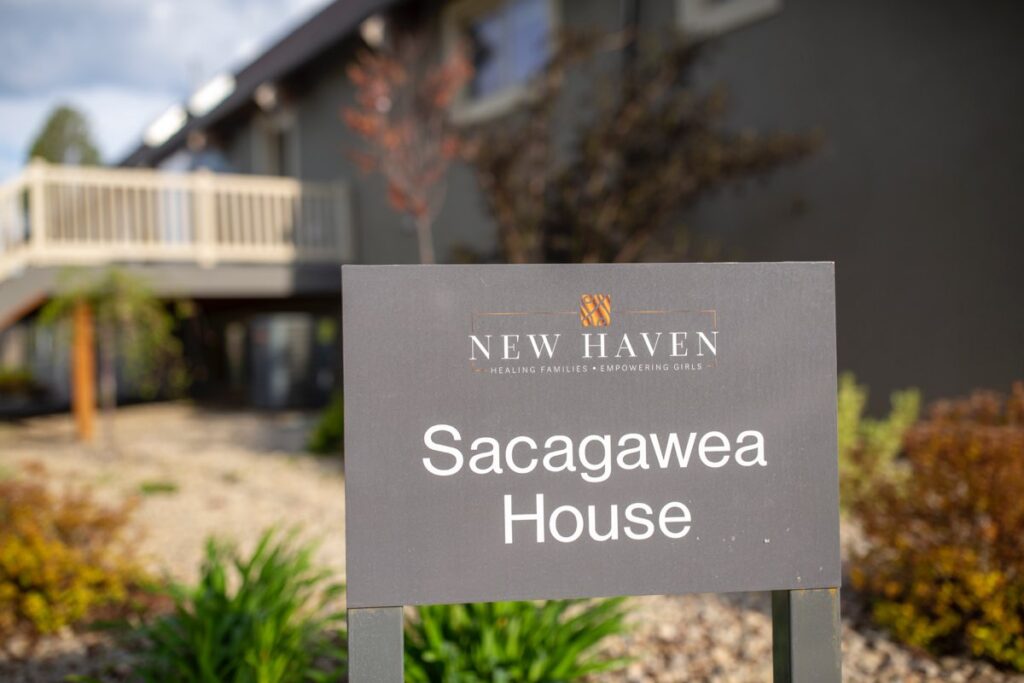 Sign at Sacagewea House, New Haven Residential Treatment Center