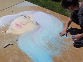 Chalk art project, New Haven Residential Treatment Center