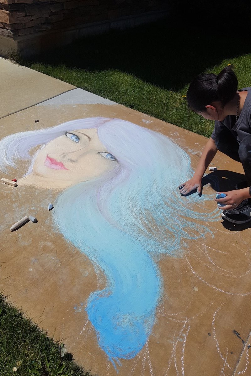 Chalk art project, New Haven Residential Treatment Center