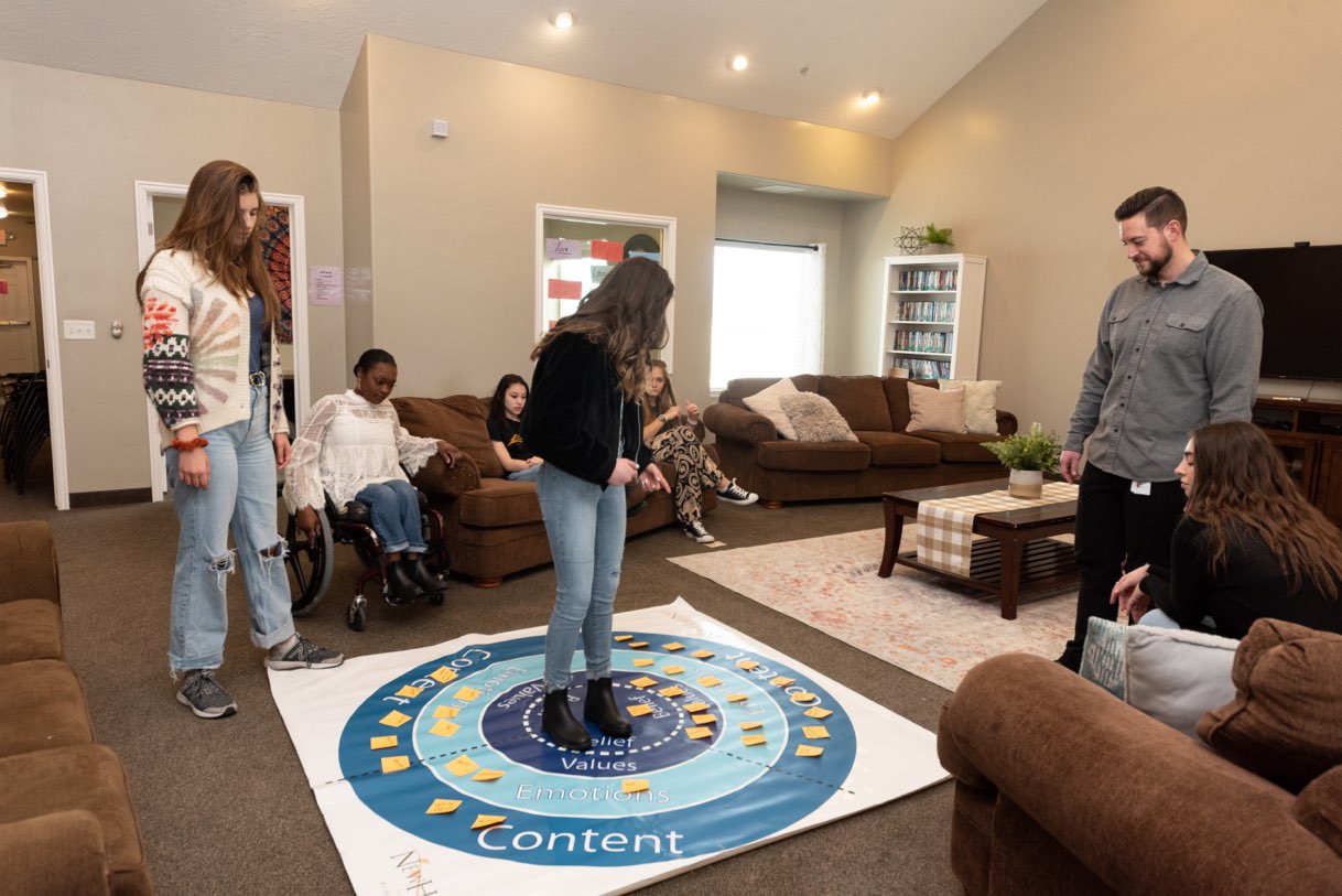 Group therapy session at the Saratoga Springs campus Group therapy session at New Haven Residential Treatment Center